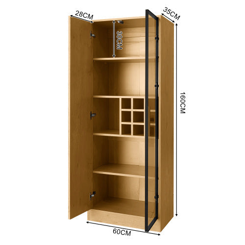 LuneluX_Home – Bathroom Cabinet with Glass Doors, LED Lighting &