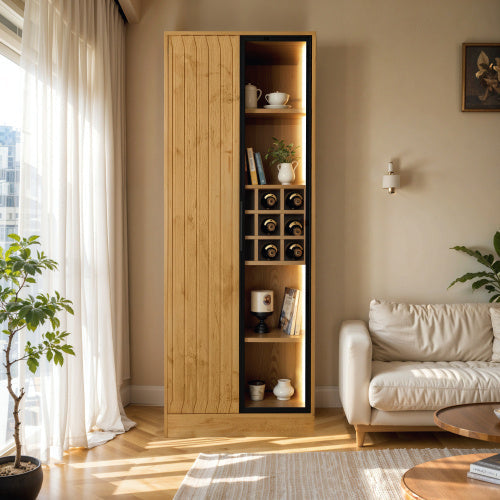 LuneluX_Home – Bathroom Cabinet with Glass Doors, LED Lighting &
