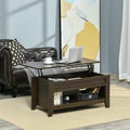 Lift Top Coffee Table with Hidden Storage – Dark Walnut