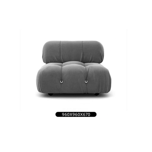 LuneluX_Home – 56.3" Velvet Round Arm Apartment Sofa