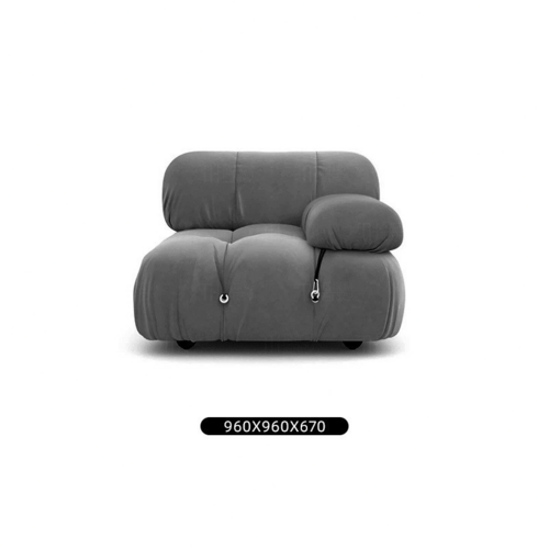 LuneluX_Home – 56.3" Velvet Round Arm Apartment Sofa