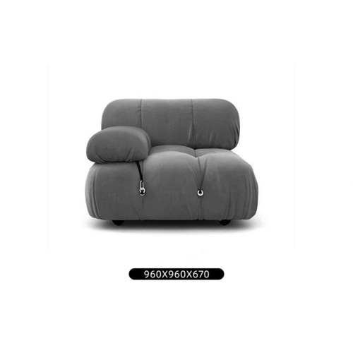 LuneluX_Home – 56.3" Velvet Round Arm Apartment Sofa