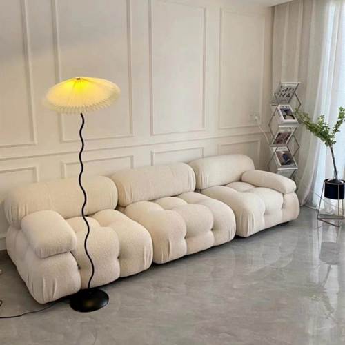 LuneluX_Home – 56.3" Velvet Round Arm Apartment Sofa